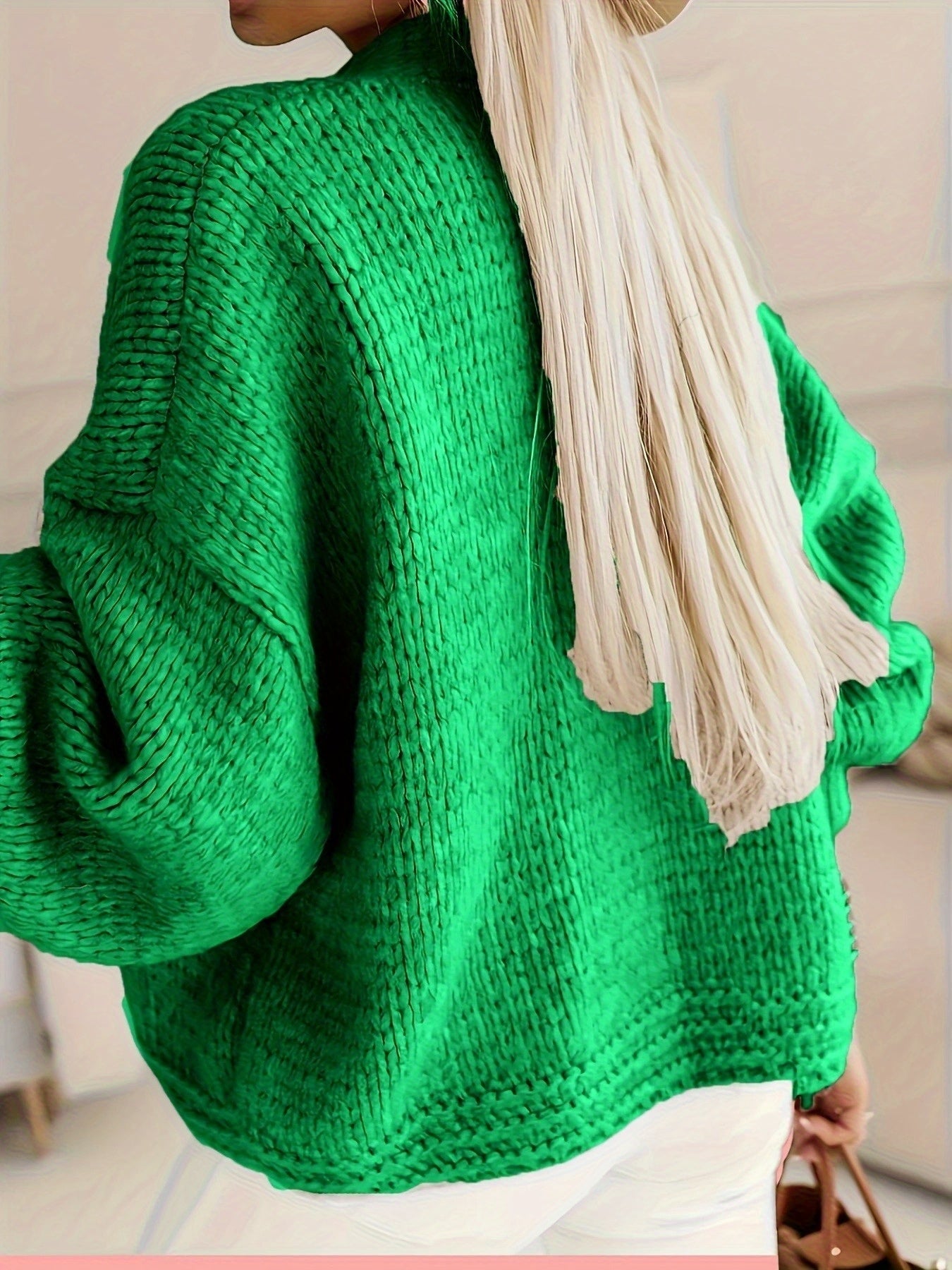 Front™ | Beigen Avointa Edestä Naisten Neule