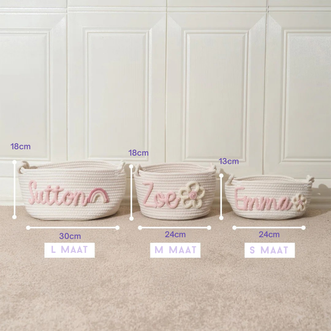 Luksus Neulottu Vauvakori Nimeä – Yksivärinen & Monivärinen