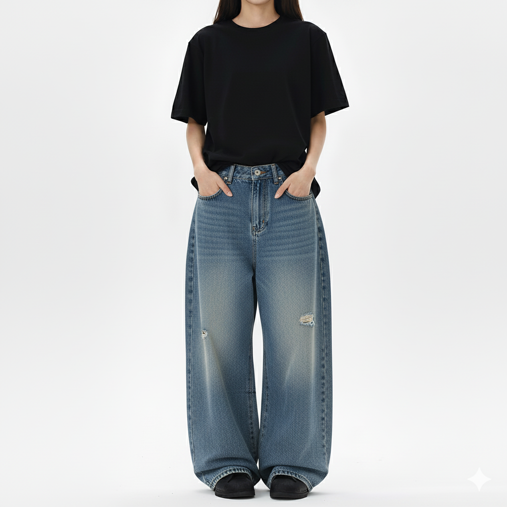 VALTÉ™ | STRUCTURED VOLUME DENIM-HOUSUT