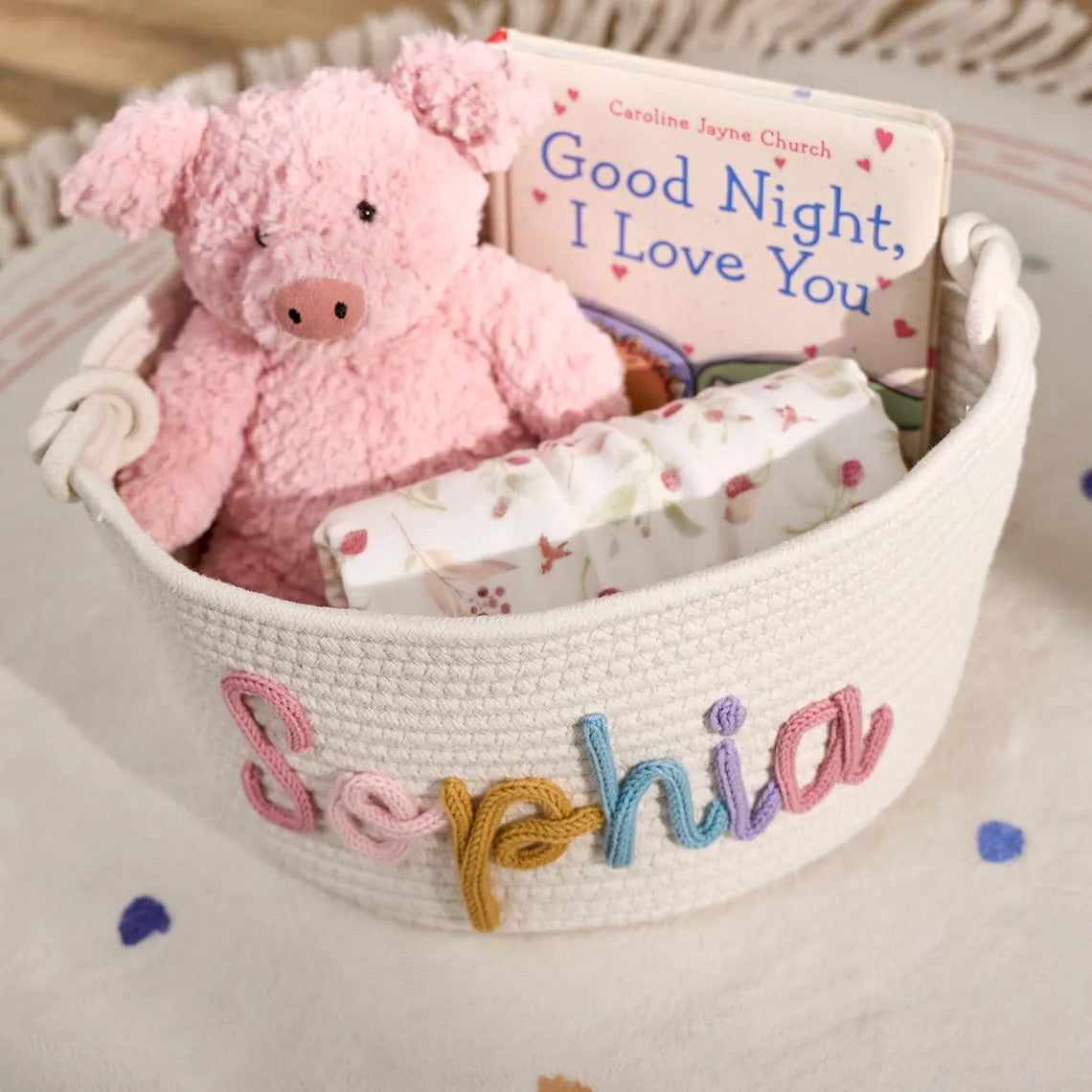 Luksus Neulottu Vauvakori Nimeä – Yksivärinen & Monivärinen