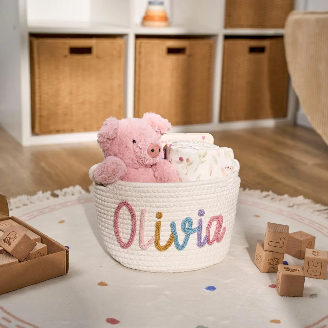 Luksus Neulottu Vauvakori Nimeä – Yksivärinen & Monivärinen