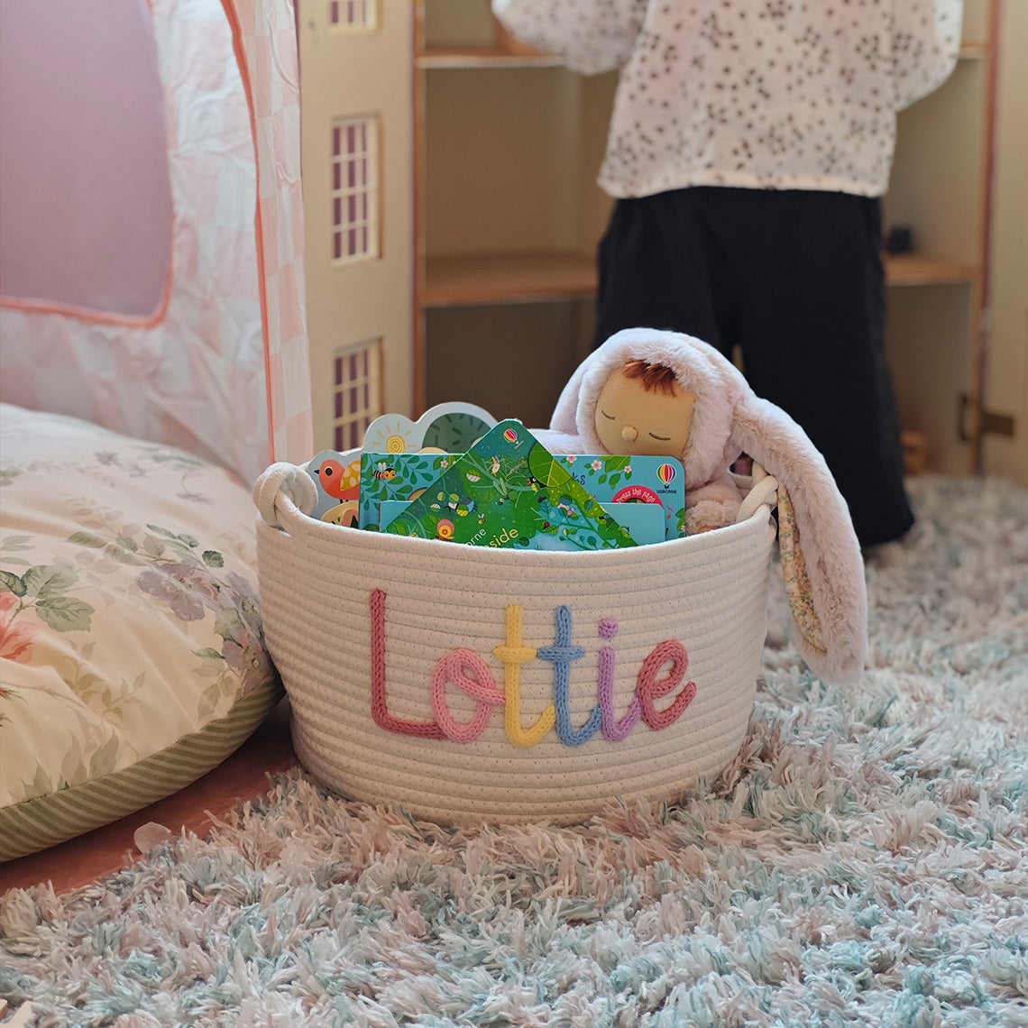 Luksus Neulottu Vauvakori Nimeä – Yksivärinen & Monivärinen