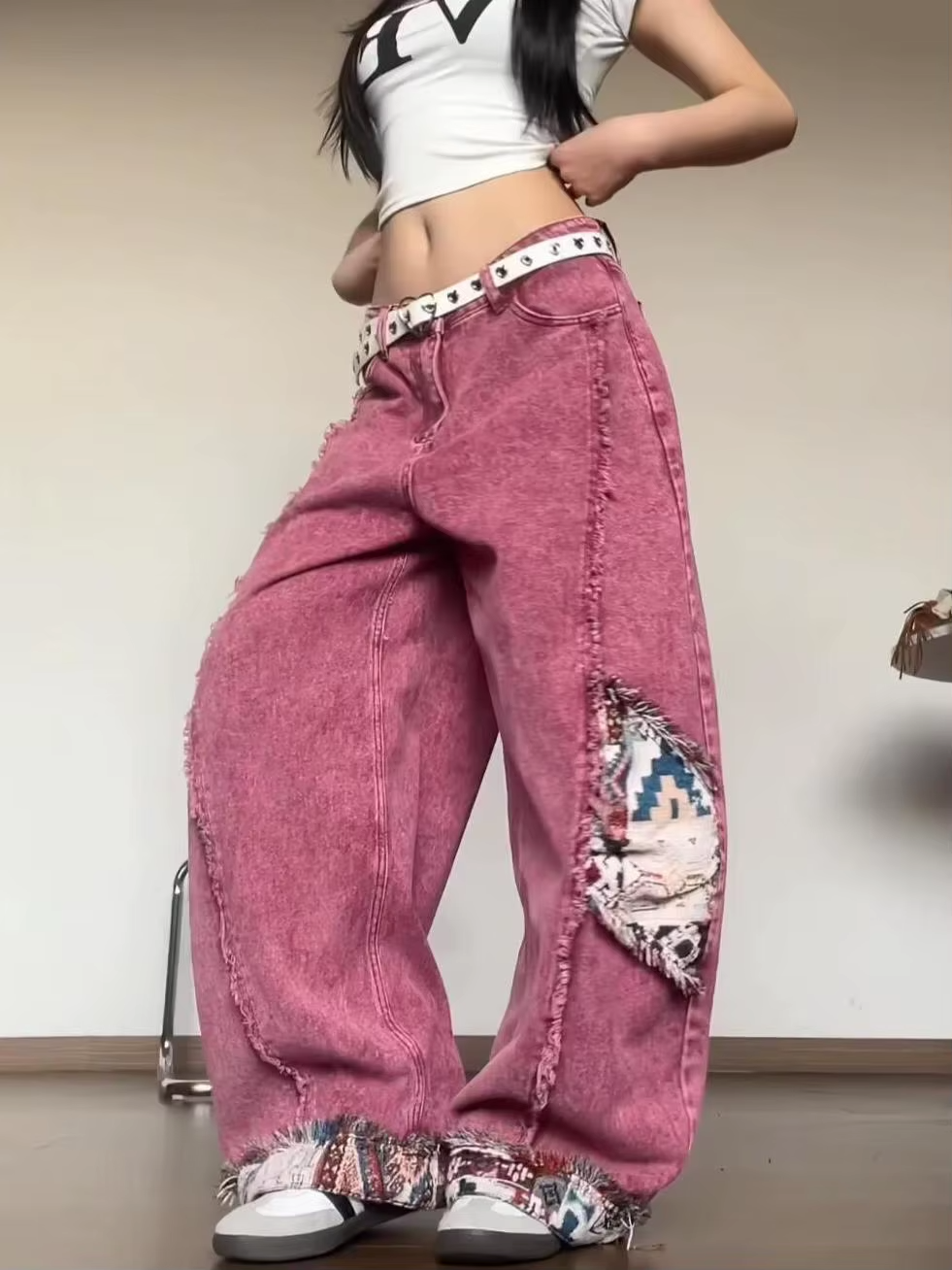 AURELIS™ | VINTAGE PATCH WIDE-LEG HOUSUT