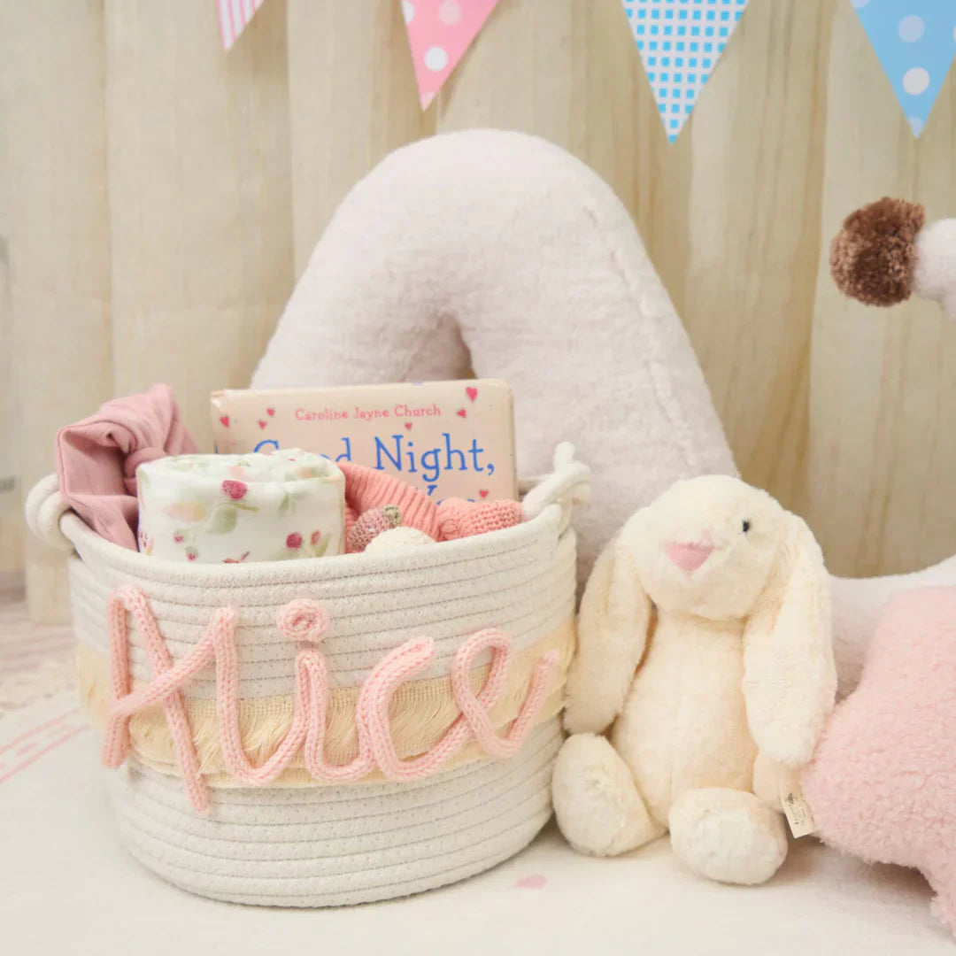 Luksus Neulottu Vauvakori Nimeä – Yksivärinen & Monivärinen